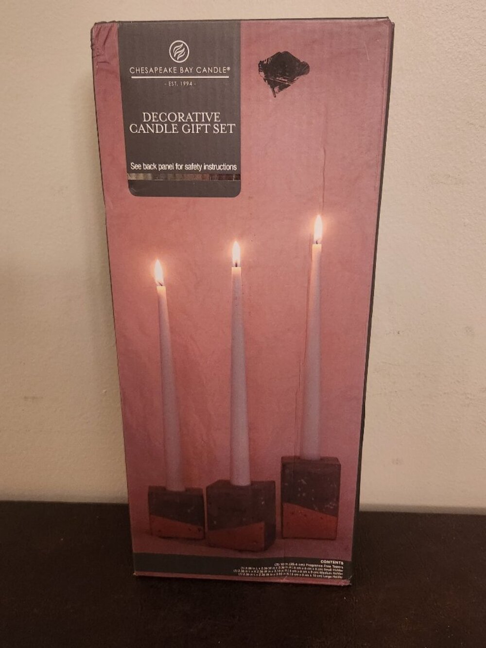 Chesapeake Bay Candle 3 Piece Taper with Cement Holder